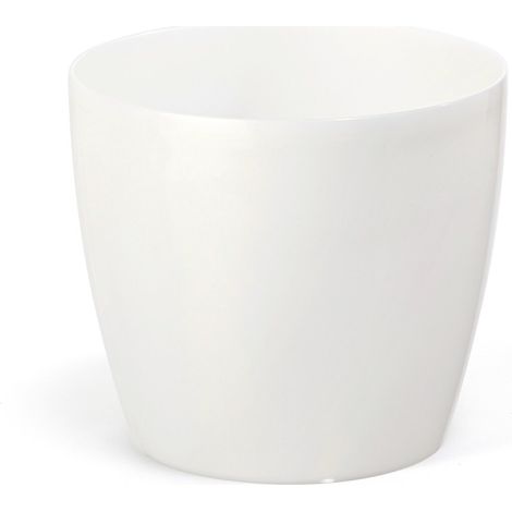 Weißer Kunststoff-Blumentopf 12x10,4 cm klassische Magnolie (1/5)