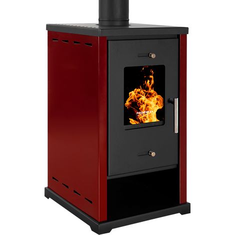 Prometey – Poêle à bois compact 6,4 kW – Rendement 82,04 % – Évacuation Ø130 mm – Classe A+ – Pour petits espaces (1/4)