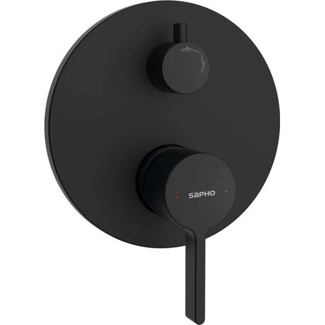 Sapho Iconic - Unterputzarmatur für 2 Verbraucher, mit Einbaukörper, schwarz matt AF042B (1/2)