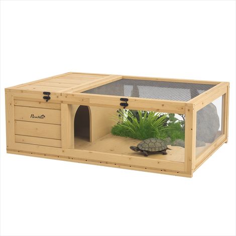 Terrarium Enclos pour tortue de terre avec niche et grillage