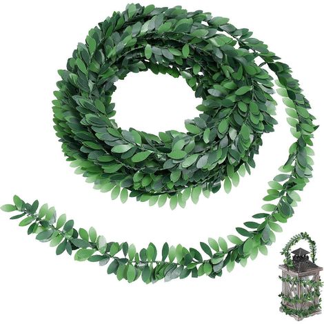 Guirlande artificielle verte suspendue, lot de 4 pièces, idéale pour la décoration de fêtes. (1/5)