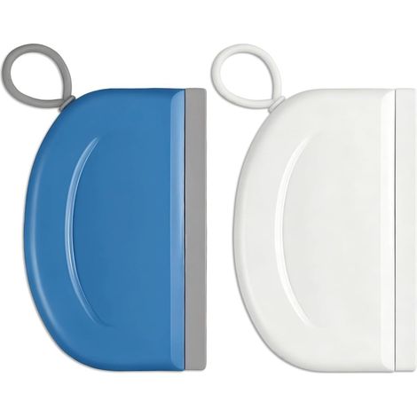 2 Petites Mini Raclettes de Douche, 11 x 7.3cm Essuie-Glace de Douche, (1/5)