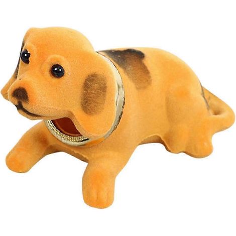 Décoration de tableau de bord de voiture : figurine de chien à tête branlante, accessoire intérieur, artisanat animalier, cadeau, pour bureau, véhicule, maison-Yellow (1/5)