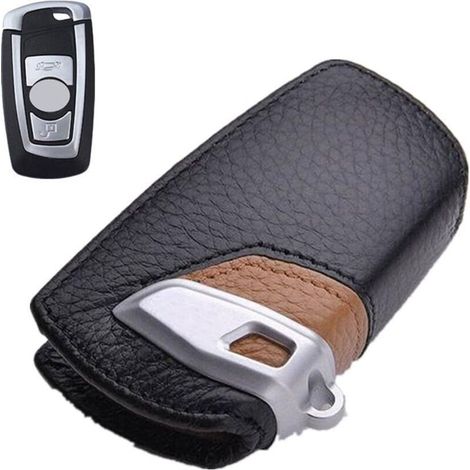 Housse de Protection à clé en Cuir Véritable Compatibilité avec BMW F10 F20 F30 Nouveau 1 2 3 4 5 6 7 Série X3 X4 320I 116I 118I 328I 530I Accessoires de Télécommande (Jaune) (1/2)