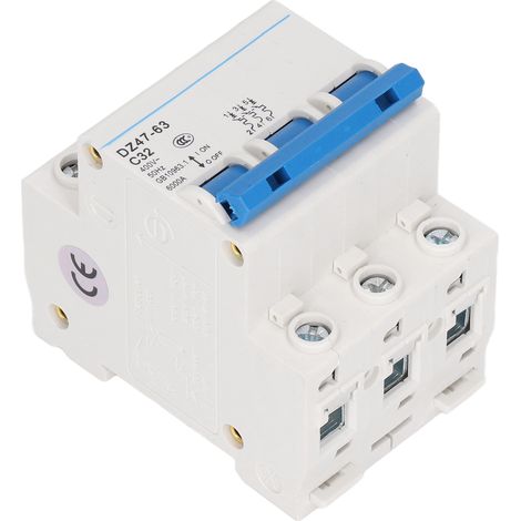 3-poliger 32-A-400-V-Modul-Leistungsschalter, DIN-Schiene, 6000 A Abschaltvermögen, elektrischer Stromkreisschutz (1/5)
