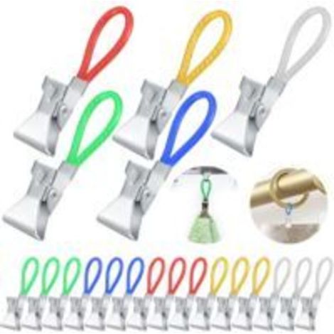 RHG 20PCS Pince Torchon Crochet Torchons, Clip de Rangement de Torchon de Cuisine en Métal, Clips Torchon Multicolores, Pinces Torchon à Suspendre Multifonctionnels pour Cuisine et Salle de Bain (1/5)