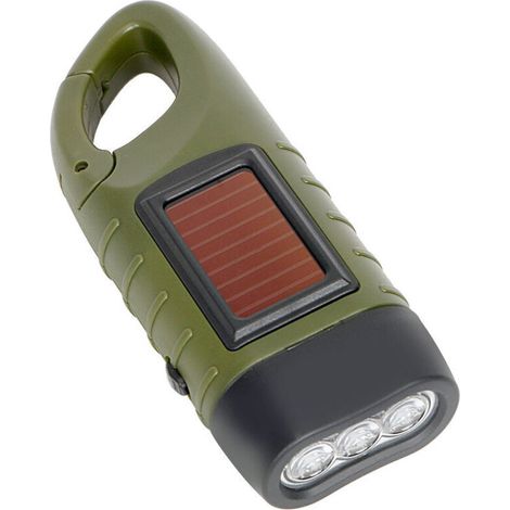 1 pièce Lampe torche LED portable à énergie solaire avec manivelle dynamo pour camping. alpinisme et tente