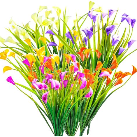 6 künstliche Lilien, dekorative Kunstblumen, künstlicher Pflanzenstrauß, geeignet für Innen- und Außendekoration, ideal für Zuhause, Garten, Büro, Küche, Esstisch und Hochzeiten (1/5)