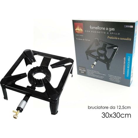 Fornello a gas da campeggio per cucina bruciatore in giardino cm 30x30
