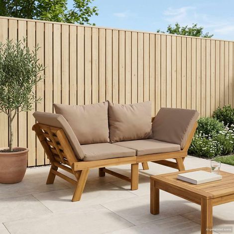 Teenpull – 3-in-1 Gartenbank mit Kissen Massives Akazienholz Natur (1/5)