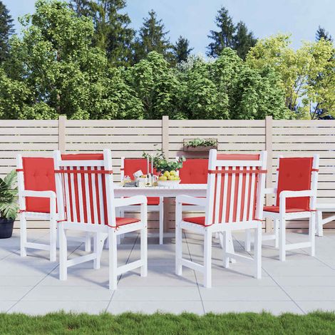 vidaXL Cojín silla jardín respaldo bajo 6 uds tela Oxford rojo (1/5)