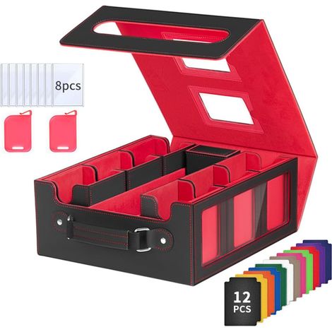 Organisateurs de cartes de jeu avec séparateurs amovibles Boîte de rangement résistante aux chocs pour cartes de sport Étui de jeu portable (1/5)