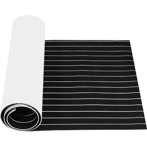 Tapis de pont en mousse EVA auto-adhésive imitation teck pour yachts et bateaux, revêtement de sol synthétique, 2400 x 450 x 6 mm (1/4)
