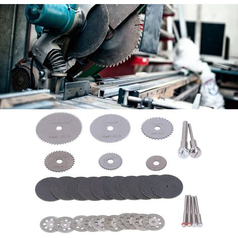 Ensemble de 32 disques à tronçonner, disques à meuler, lames de scie à bois, meules abrasives à double maille (1/5)