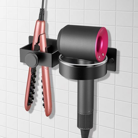 (Schwarz) Badezimmerregal: 1 praktisches und stabiles Badezimmerregal aus Aluminium zur Wandmontage (1/5)