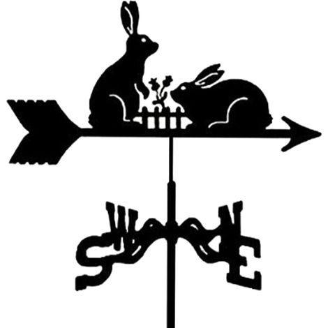 Girouette en acier inoxydable - Girouette en forme de lapin - Girouette en acier inoxydable - Girouette en forme de lapin (1/5)
