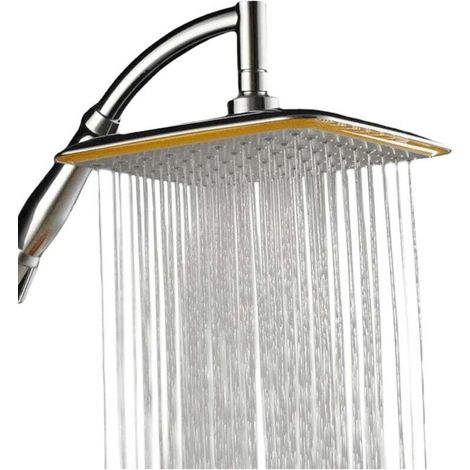 Pommeau de Douche Pluie Carré Haute Pression 30cm (11.8") - Réglable Universel pour Salle de Bain (1/4)