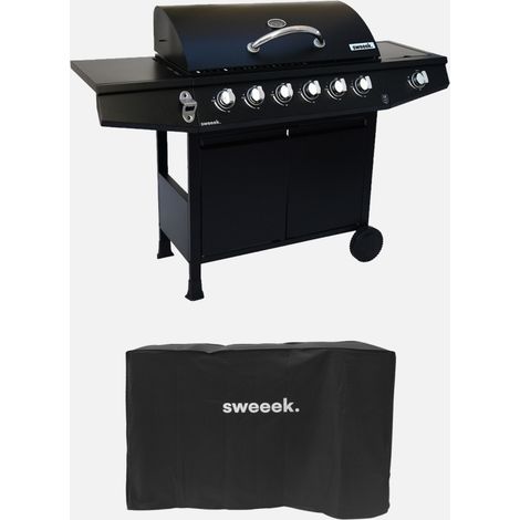 Barbacoa de gas de 6 quemadores con 1 quemador lateral (1/5)