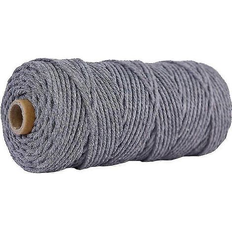Cordon de macramé 3 mm 100 m, corde en coton torsadé à 4 brins, corde en coton naturel (beige) (d-583-a) CY (1/5)