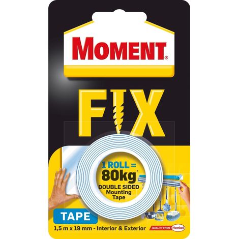Henkel Moment Supe Ruban Adhésif Double Face 19 mm x 1.5 m