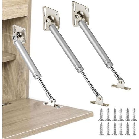 Pack de 2 Ressorts à gaz de 150N/33KG à bascule pour couvercles rabattables vers le bas, tels que les bureaux à façade abattable, les tables de placard ou les trappes de combles (1/4)