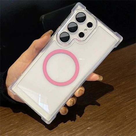 (Galaxy S25+ Rose) Étui magnétique pour Samsung, renforcé aux quatre coins. (1/5)