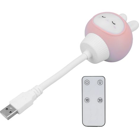 Veilleuse Mini Lapin USB pour enfants et bébés, avec télécommande pour l'allaitement et le biberon, version Mini Lapin avec télécommande (1/5)