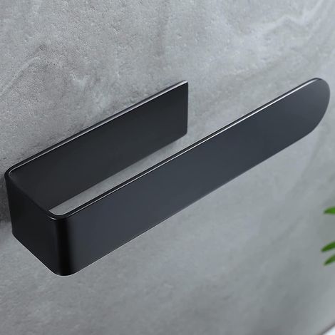 Porte-serviettes adhésif sans perçage acier inoxydable 20 cm noir (1/5)