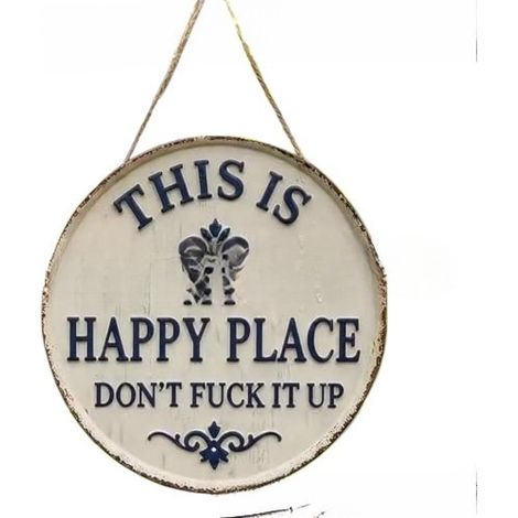 New and adorable Happy Place Vintage sign - Large size 4040cm