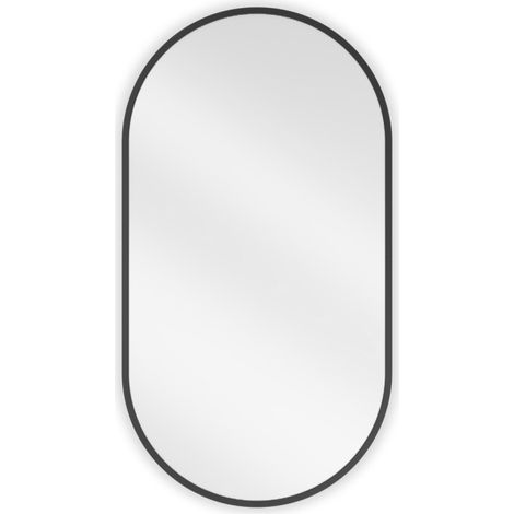 Mexen Loft miroir de salle de bain ovale 75 x 40 cm, cadre noir - 9851-075-040-000-70 (1/5)