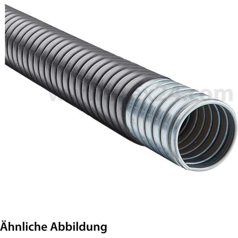 FLEXA FLEXAgraff-PU-F Metallschutzschlauch doppelt gefalztes mit PUR-F-Mantel AD 10,0mm, ID 7,0mm doppelt gefalztes Profil, Mindestbiegeradius bewegt 90,0mm - 1 Meter