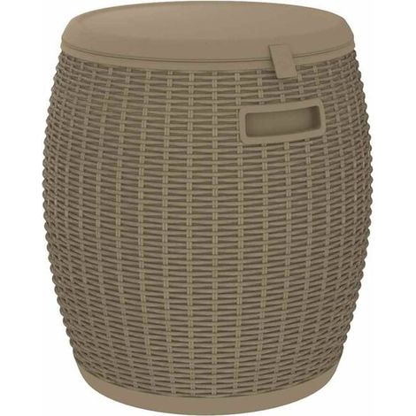 Coffre de rangement de jardin quatre en un, marron clair, polypropylène (1/5)