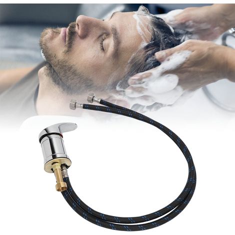 Robinet de Bassin de Shampooing, Robinet de Mélange en Métal avec Tuyau Long et Flexible pour Salon de Coiffure, Hôtel, Maison Valve en Céramique (1/5)
