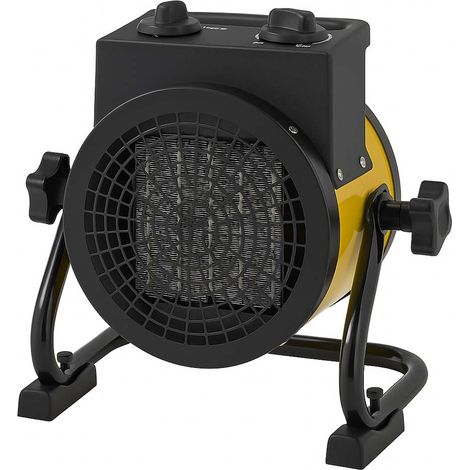 Aérotherme en céramique, radiateur électrique, 2 niveaux, radiateurs orientables, radiateur radiant, thermostat réglable, poignée de transport, protection contre la surchauffe, LxlxH 24x13,5x25 cm