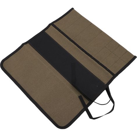 Aufrollbare Werkzeugtasche, Aufbewahrungsorganizer aus Canvas mit mehreren Fächern für Glättkellen und Malerbedarf. (1/5)