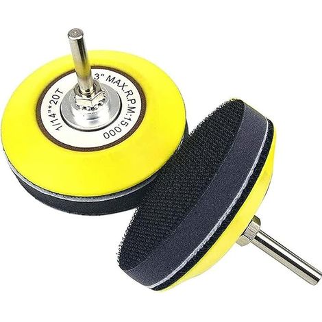 75 mm Sanding Plate Polishing Pad with 1/4 Inch Mandrel Sanding Discs Sanding Plate Sanding Pad Self-gripping for Tool Drill Angle Grinder (1/5)