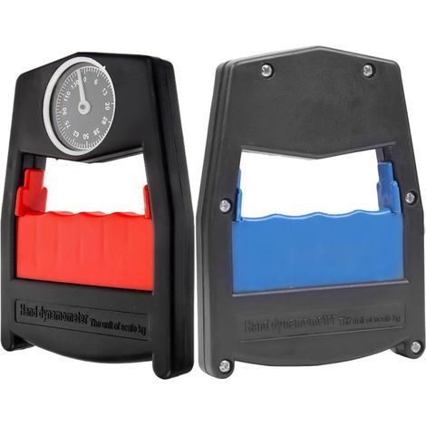 Lot de 2 Testeurs de Force de Préhension Mécaniques, Renforceurs de Poigne Cadran à Aiguille, Poignées Ergonomiques en Métal, Appareils D’Exercice pour Doigts et Mains, (1/5)