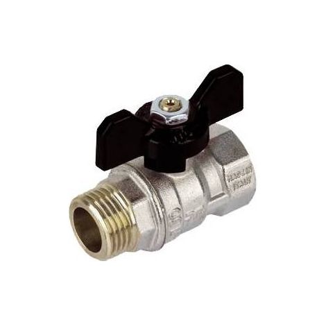 ROBINET À BOISSEAU SPHÉRIQUE MF MISTRAL PASSAGE STANDARD AVEC PAPILLON Dimensions : 3/4"  DN 18   PN 30