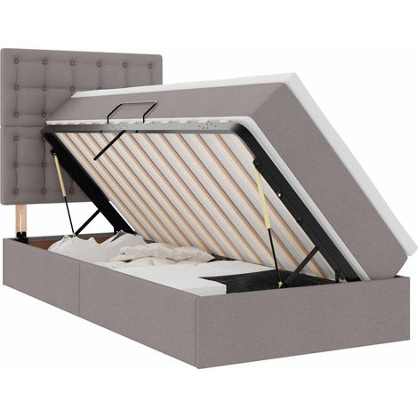 Maison Exclusive - Aufbewahrungsbett mit Matratze Taupe 90 x 200