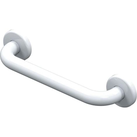 Barre d'appui droite en acier inoxydable - Longueur 600 mm - INOX recouvert d'époxy BLANC (1/5)