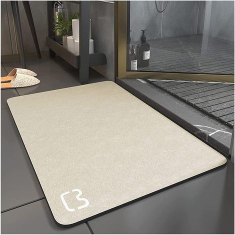 Tapis de Bain Antidérapant Absorbant Diatomite Tapis Salle de Bain Microfibre Baignoire Douche Doux Séchage Rapide (1/5)