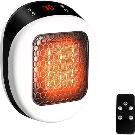 Heizlüfter mit Fernbedienung, Keramikheizung mit Thermostat und 12-Stunden-Timer, für Räume bis 10 m²/25 m³, europäischer Stecker B (1/5)