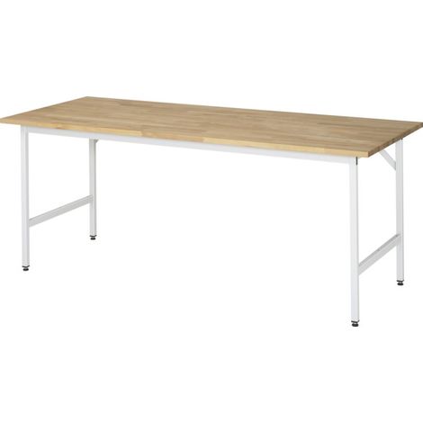 Table de travail en hêtre Rau LxPxH 2000x800x800-850mm