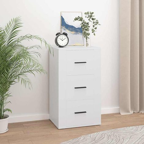 Buffet - Armoire de rangement Enfilade Blanc 40x33x70 cm Bois d'ingénierie BV556019 - BonneVie (1/5)