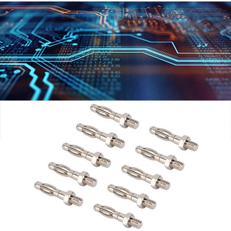 Connecteur mâle hexagonal fileté en cuivre pur 4 mm pour lanterne, broche banane, test métallique (1/5)