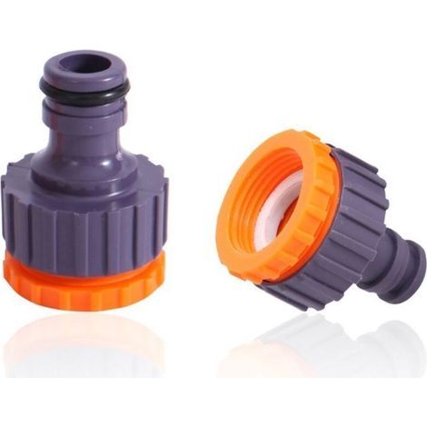Plastique 3/4 '' and 1/2 '' BSP 2in1 Nez de Robinet d'arrosage à Visser débit Tap Connector Threaded Faucet Adapter 27 Pack (1/4)