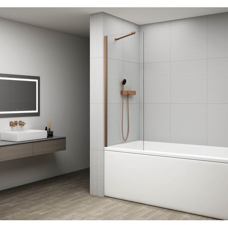 Pare-baignoire FISA 800x1500mm, cuivre mat/verre transparent