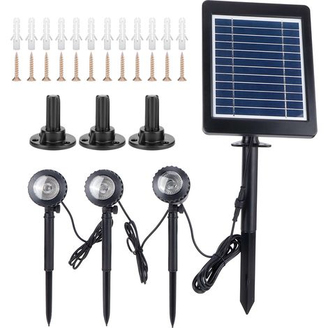 3 puces LED, projecteurs solaires, lampe de projection RGB, éclairage d'extérieur pour décoration de bassin, pelouse, jardin (1/5)