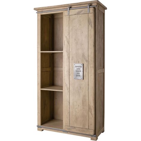 RAILWAY 315 Armadio in legno di mango - laccato / whitewash 100x50x190