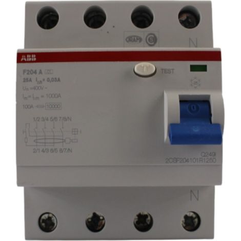 ABB Interruttore differenziale A 4 poli 25 A 0.03 A 230 V/AC, 400 V/AC (1/3)